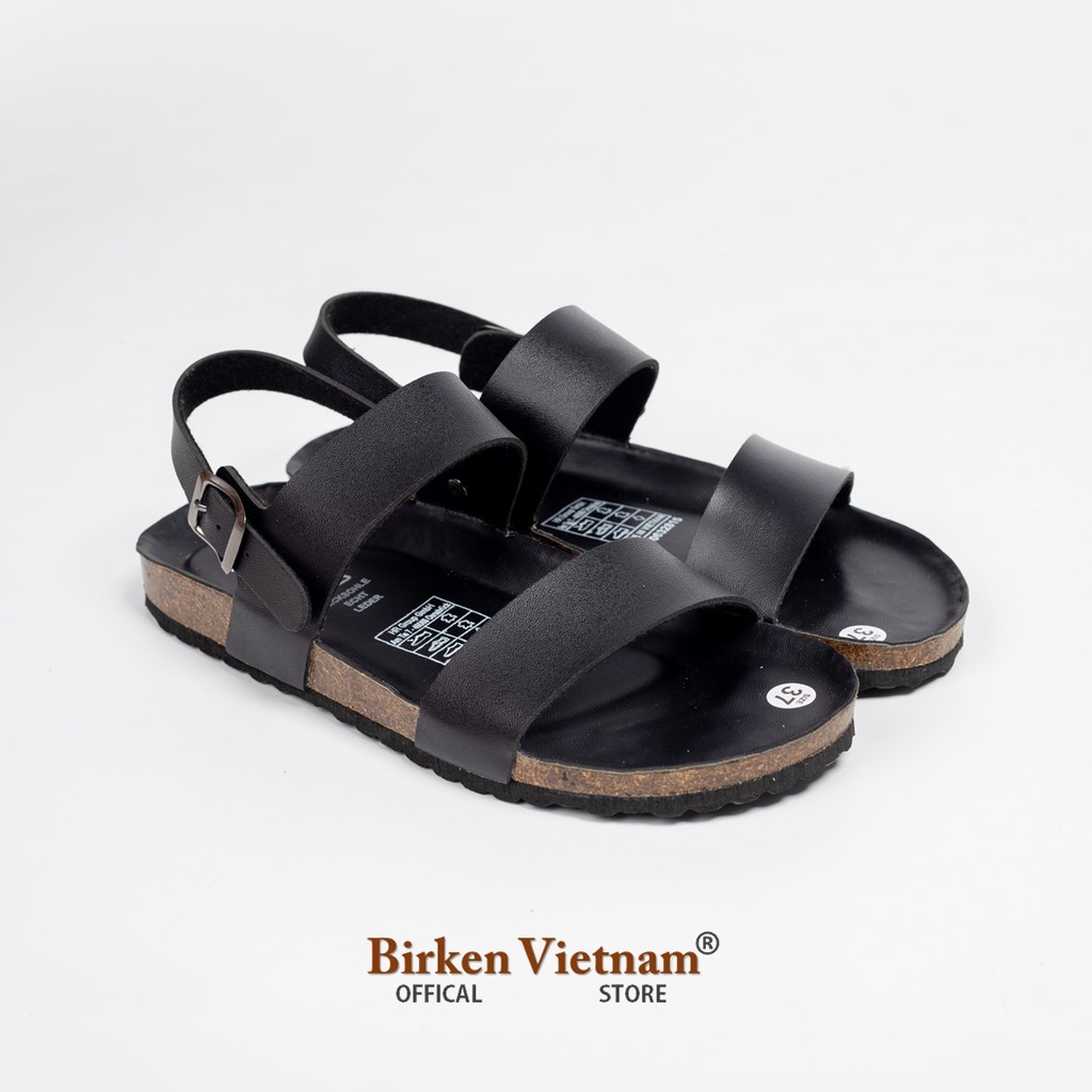 MÃ PU15 Sandal DA PU Đế Trấu Quai Ngang Unisex Birken Vietnam Bioline