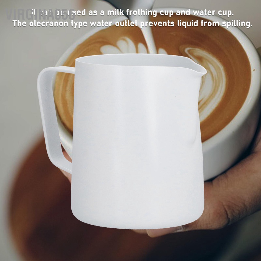 Virgina056 Cốc làm lạnh bằng thép không gỉ 350ml Miệng nhọn Tách cà phê cappuccino đậm đặc Latte Art Pitcher