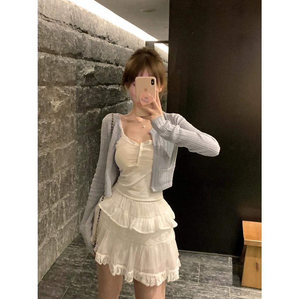 Váy Chữ A Lưng Cao Phối Ren Dáng Ôm Chống Nắng 63368