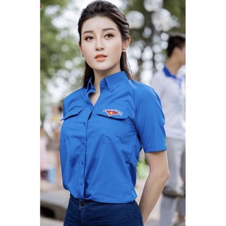 Áo Đoàn Thanh Niên Nữ tay ngắn (logo thêu)