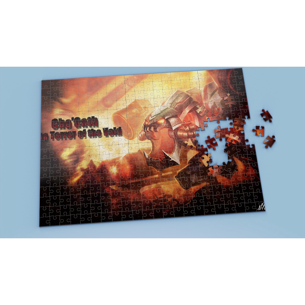 Tranh ghép hình A4, A5 League of Legends, xếp hình CHO GATH - Mẫu 1