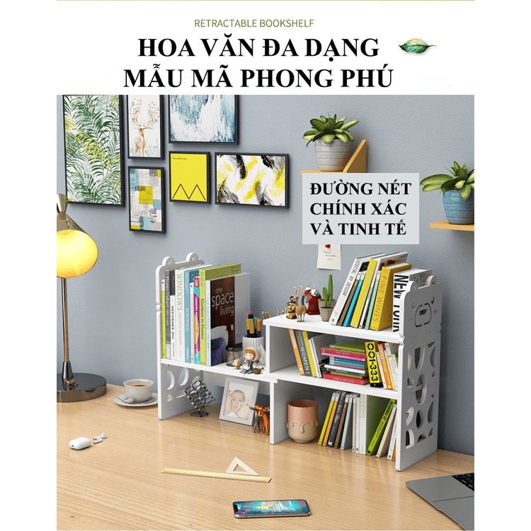 Kệ sách để bàn bằng gỗ nhựa PVC xinh xắn và tiện nghi NK06