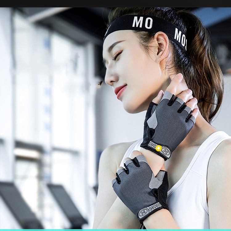 Găng tay tập gym nam nữ GT1, kiểu bao tay tập gym hở ngón có đệm dày