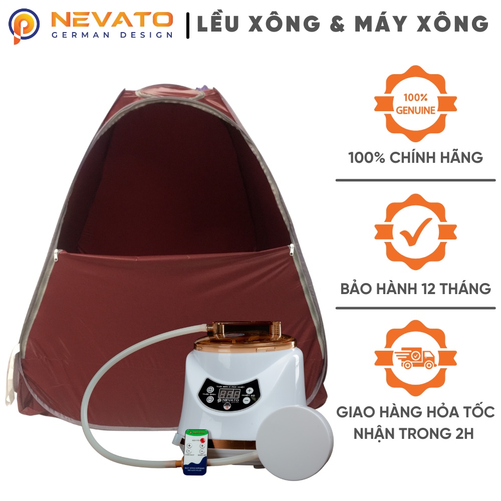 Combo Xông Hơi Gồm Lều Và Nồi Xông Nevato NVS8 Cao Cấp Tặng Một Túi Lá Xông