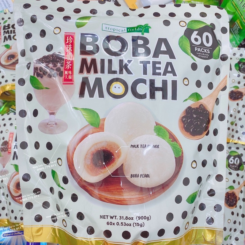 Bánh Mochi trà sữa trân châu Boba Milk Tea Mochi bịch to 60 cái [Bay Air Từ Mỹ]