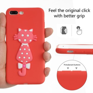 Ốp lưng silicone hình mèo dễ thương cho iPhone 7 Plus