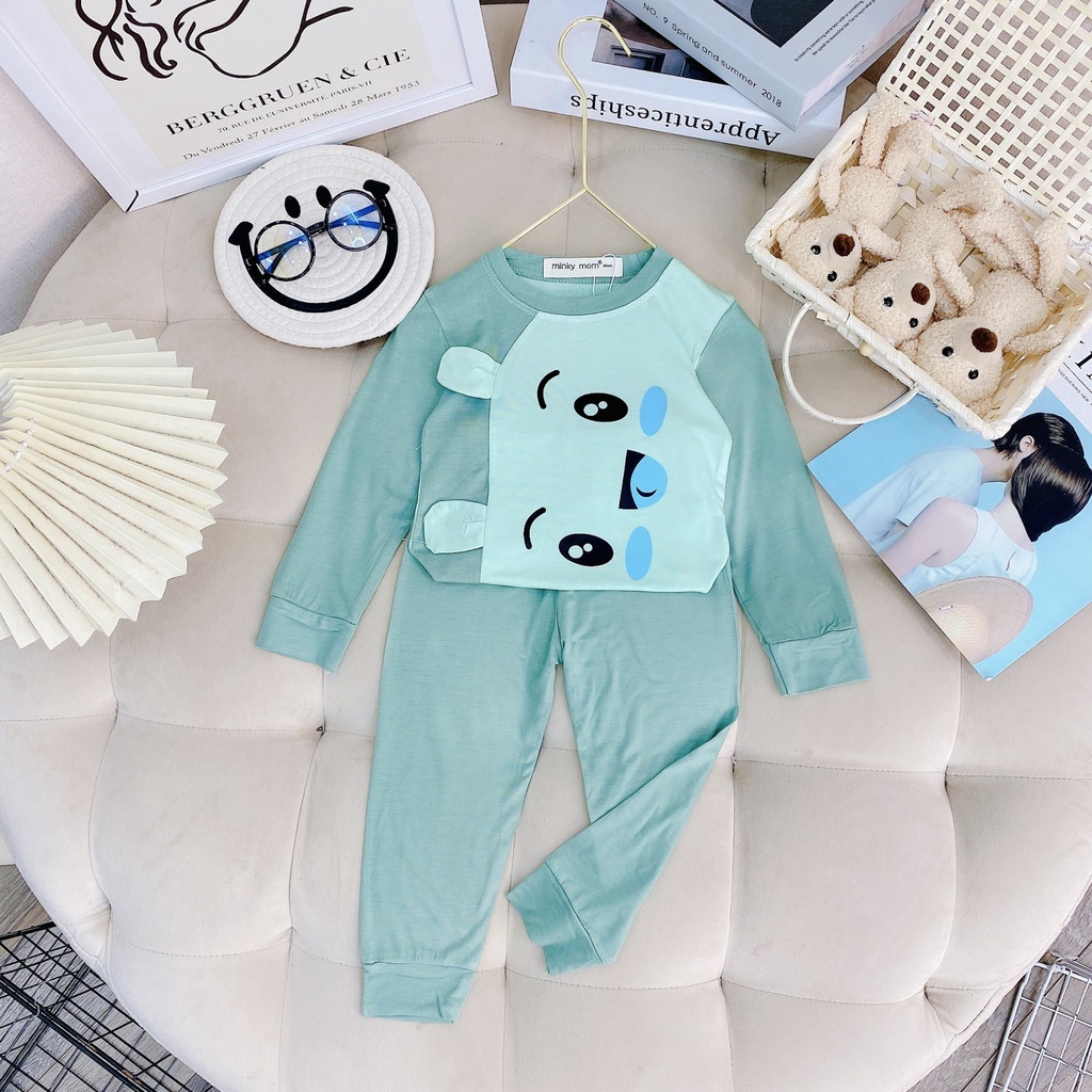 Bộ dài tay minkymom in hình gấu cho bé trai/ bé gái C1