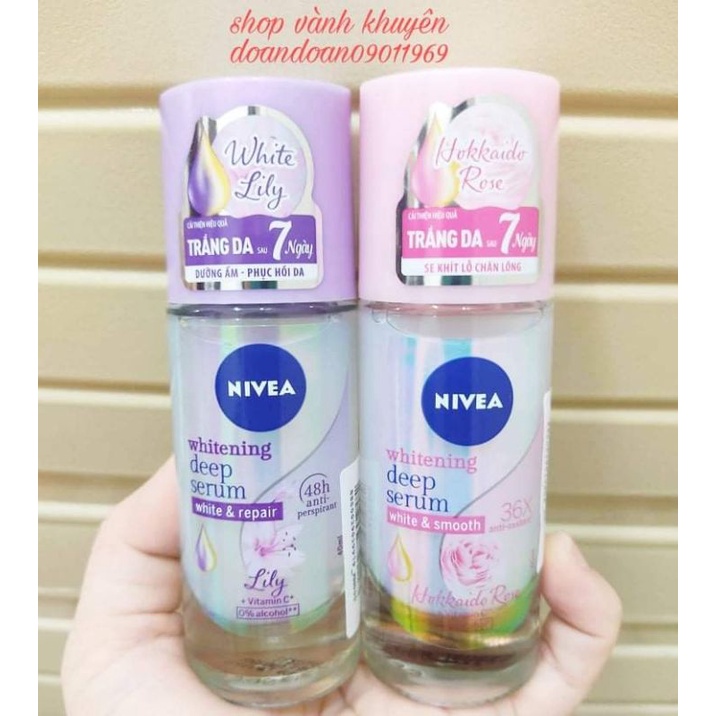 Lăn Ngăn Mùi Nữ Nivea Serum Sáng Mịn Trắng Da Hương Nước Hoa 40ml