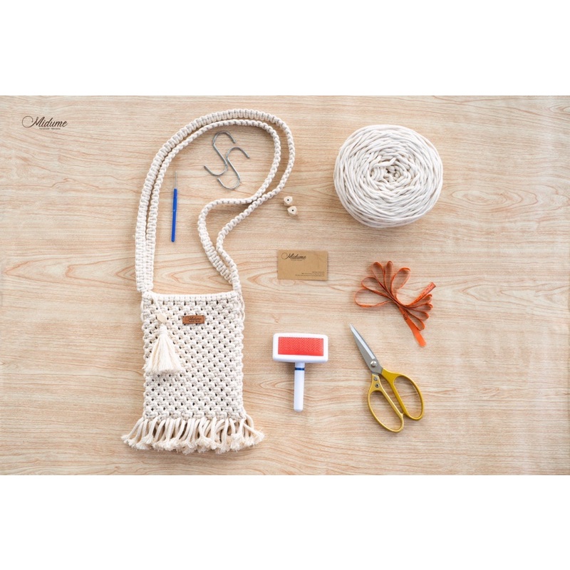 Set nguyên liệu làm túi đeo chéo Macrame kèm video hướng dân miễn phí