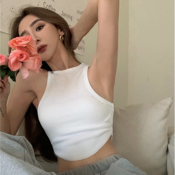 XIAO ZHAI NV QADCOL Áo Hai Dây Dáng Ôm Thiết Kế Độc Đáo Quyến Rũ