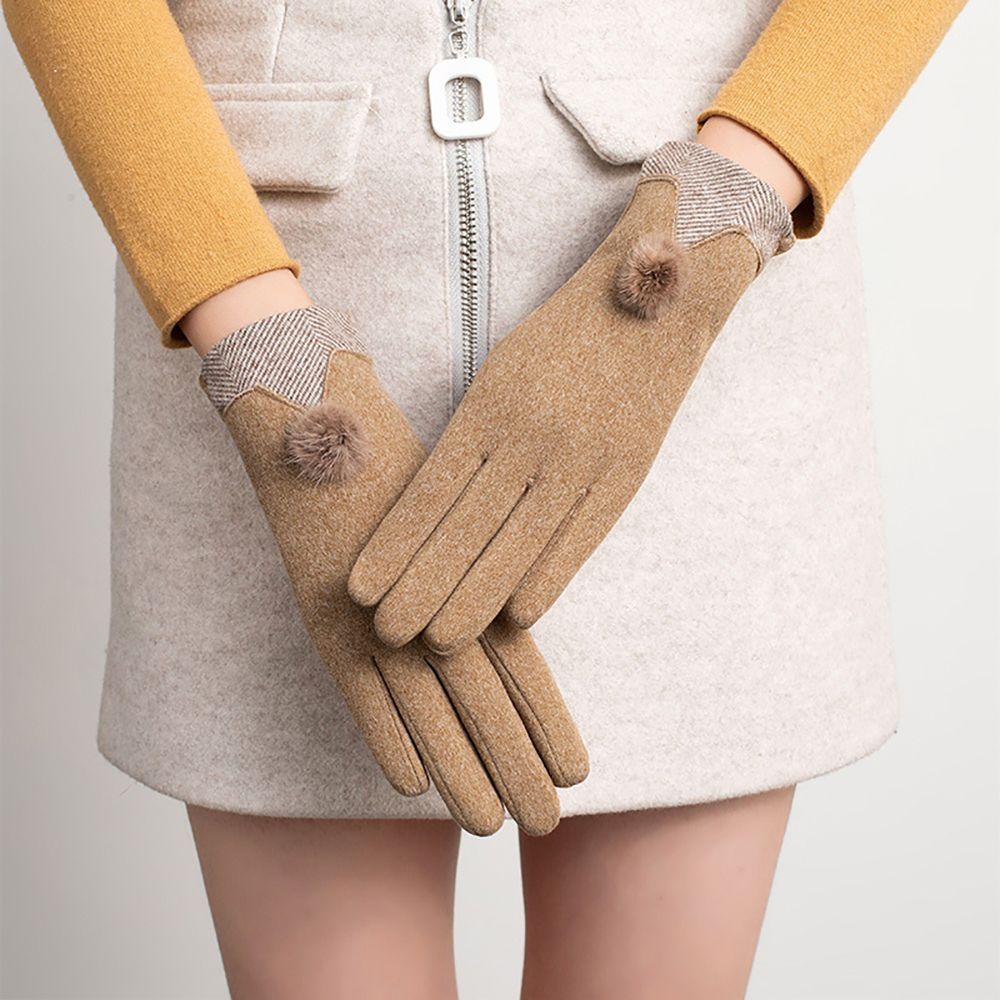 Đôi Găng Tay Nhung Giữ Ấm Chống Gió Chống Trượt Có Thể Chạm Màn Hình Cảm Ứng