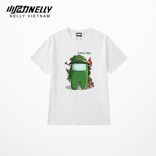 Áo thun tay lỡ NELLY cotton 4 chiều dáng unisex in hình iam a tree