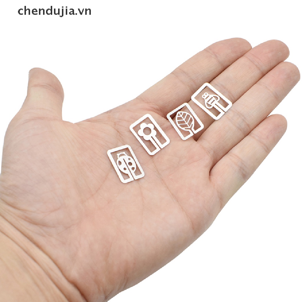 Set 20 Kẹp Đánh Dấu Trang Sách Mini Bằng Kim Loại Mạ Bạc Họa Tiết Hoạt Hình