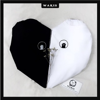 Áo cặp đôi couple tay mèo thêu tay cute uinsex loại áo tay lỡ - Giá 1 áo