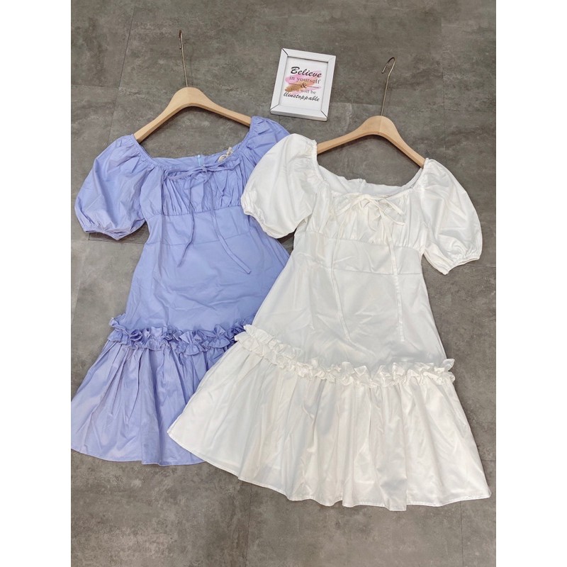 [Siêu Hot] Váy Thô Tay Bồng Dúm Ngực 2 Màu , Đầm Nữ Dáng Xoè Siêu Xinh Có Ảnh Thật Kèm Video | BigBuy360 - bigbuy360.vn