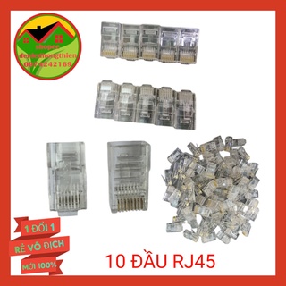 Cob 10 hạt mạng nhựa, đầu bấm mạng rj45 amp