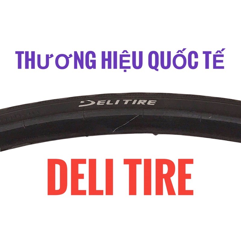 Lốp xe đạp đường trường Deli Tire 700X23C (23-622), chuyên dành cho xe đạp đua (road), hàng Việt Nam chất lượng cao