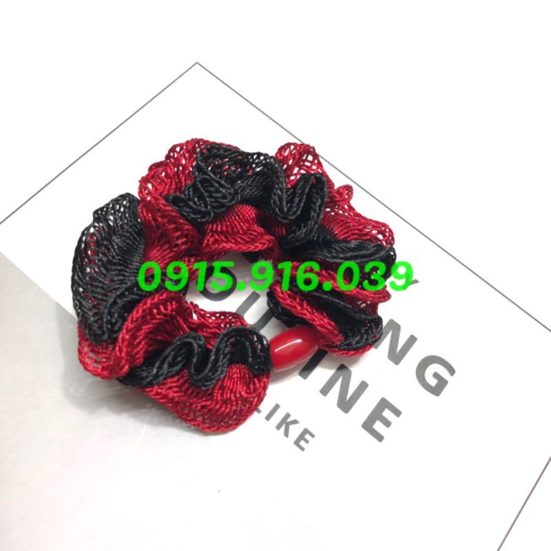 Buộc Tóc Tai Bèo Vải Ren Phối Màu