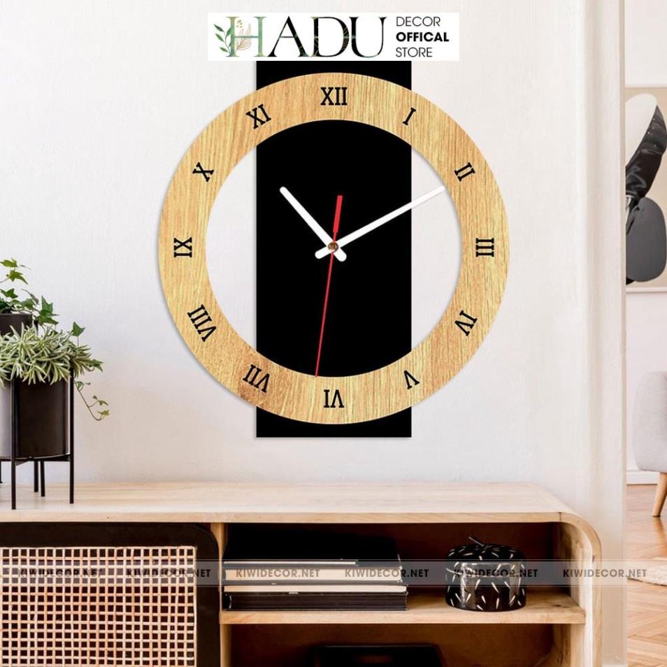 Đồng Hồ Treo Tường Gỗ Kim Trôi, Decor Phong cách Vintage Độc Đáo, Trang Trí, Quán Cafe, Homestay - HaduDecor