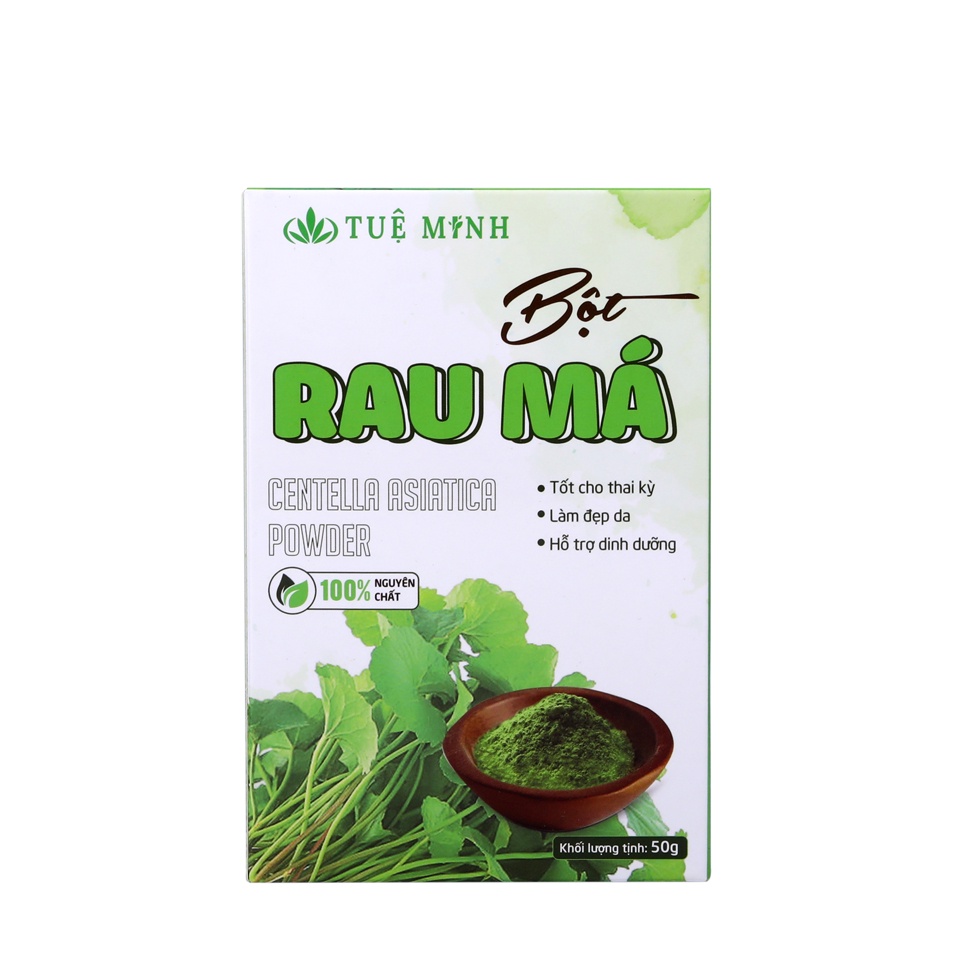 Bột rau má sấy lạnh Tuệ Minh, bột rau má nguyên chất Organic giúp thanh nhiệt 50g