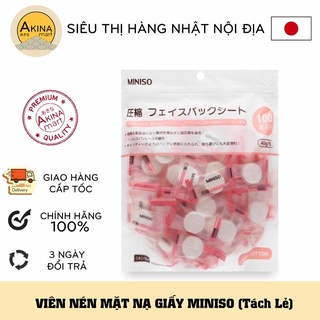 HCM - SIÊU XẢ- LẺ 1 VIÊN -  TẶNG KÈM 1 KHẦU TRANG Y TẾ  - Mặt Nạ Giấy Nén Miniso lẻ 1 viên Nhât Bản hàng chính hãng