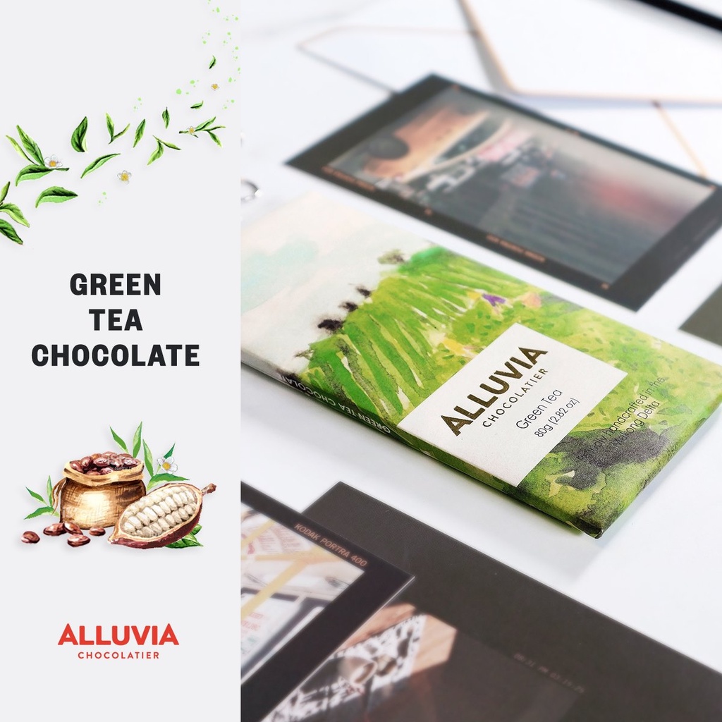 Socola nguyên chất matcha trà xanh Nhật Bản ngọt ngào Alluvia Chocolate, white chocolate matcha greentea Japan