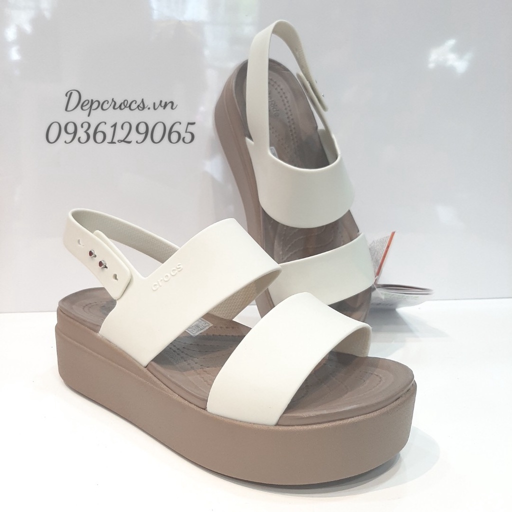 Sandal xuồng crocs brooklyn đế 5 phân cao cấp, sandal cross đế xuồng nữ siêu êm - Cross house