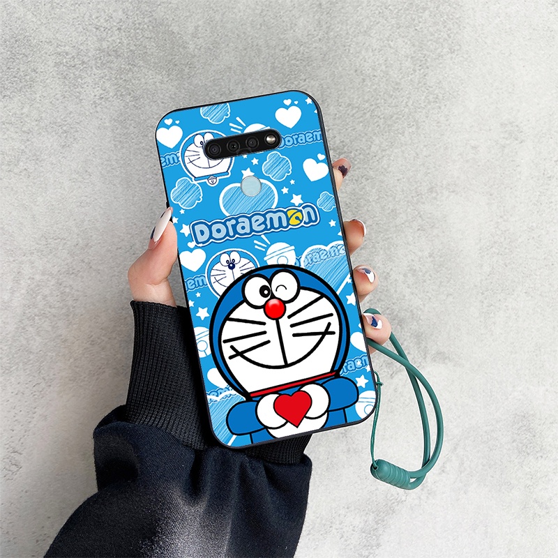 Ốp Điện Thoại Họa Tiết Hoạt Hình Pikachu Kèm Dây Đeo Cho LG Q51 Q52 Q61 Q60 K50