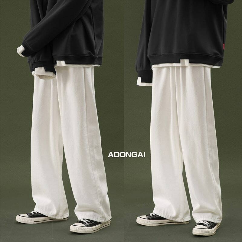 Quần ống rộng, quần dài trắng, đen, trắng, vải da cá siêu dày Unisex, thun co giãn style Ulzzang Talabishop