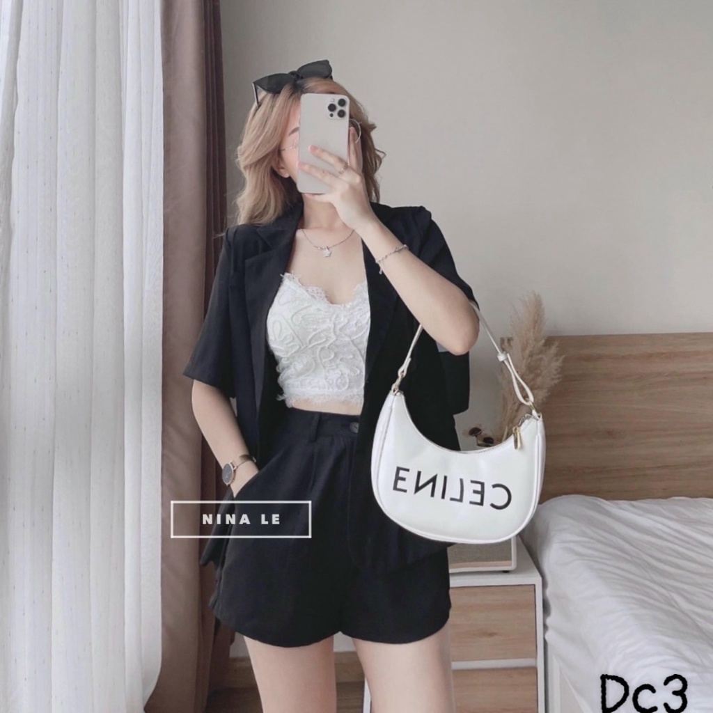 Sét Bộ Áo BlaSer + Quần Short Cùng Màu Đẹp Như Hình Mẫu UP