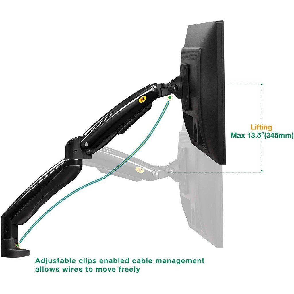 Giá treo hai màn hình NB-F195A 22 - 32 inch Giá treo màn hình gắn bàn Model mới 2020