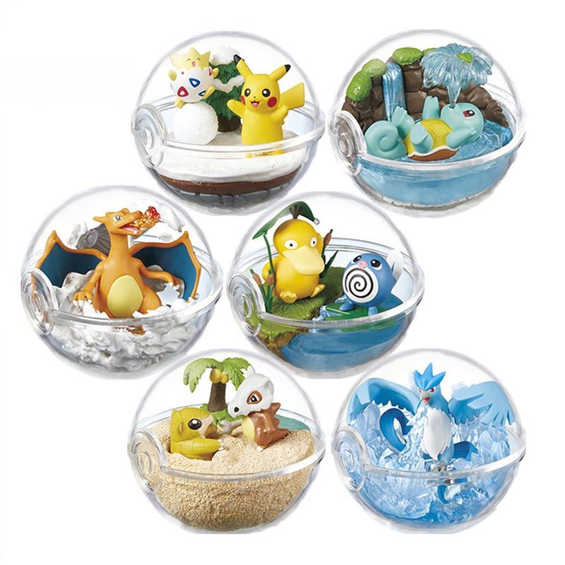 Pokémon Mô hình quả cầu pha lê kiểu hoạt hình Pikachu dễ thương
