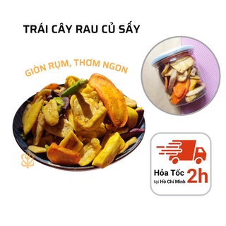 Rau củ, trái cây sấy thập cẩm giòn rụm, vị tự nhiên, ít năng lượng | Món ăn vặt ngon, lành từ hoa quả
