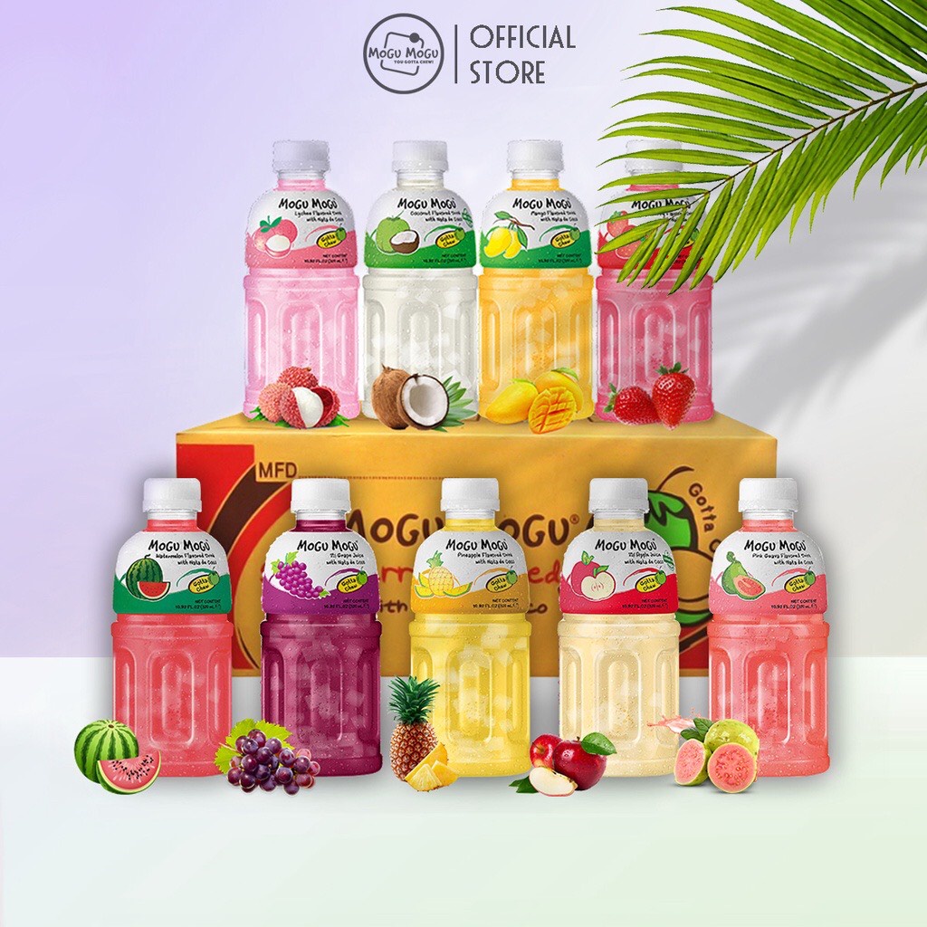 Nước trái cây Mogu Mogu với thạch dừa 320ml đủ vị