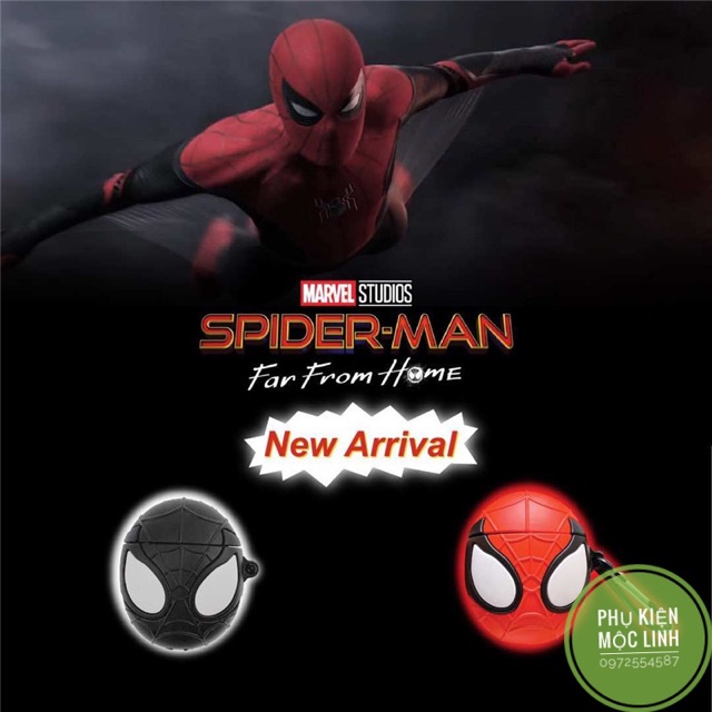 Vỏ bọc silicon Airpods 1 2 SPIDER MAN  cho hộp sạc tai nghe Bluetooth Airpod 2 NGƯỜI NHỆN