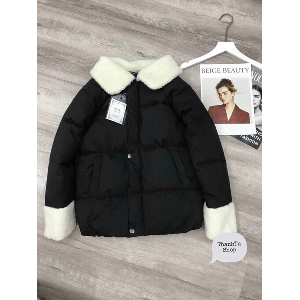 áo phao béo nữ cổ lông, áo phao nữ 3 lớp thu đông ấm áp | BigBuy360 - bigbuy360.vn