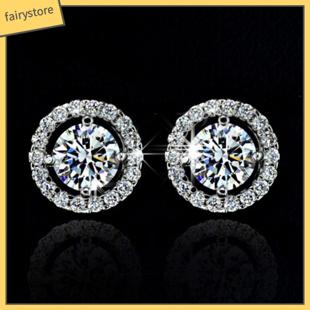 Bông Tai Hợp Kim Đính Đá Kiểu Dáng Sang Trọng