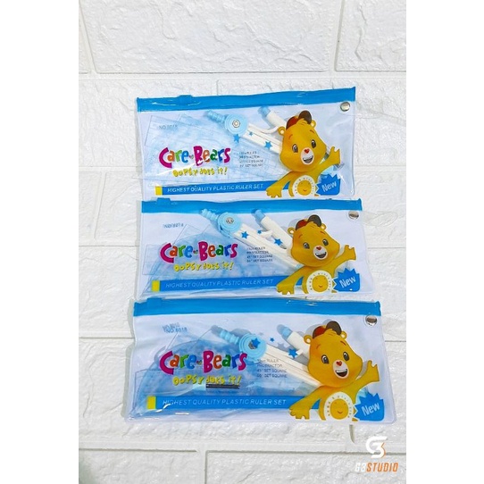 🌹Bộ thước,eke,compa,đo độ cho học sinh đựng túi zip cute