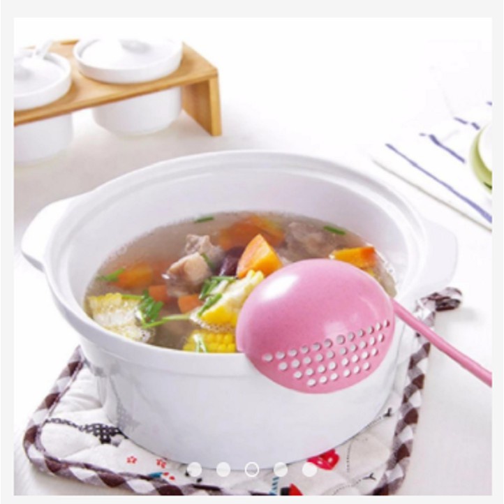 Muỗng múc canh lúa mạch 2in1 có lỗ thoát nước