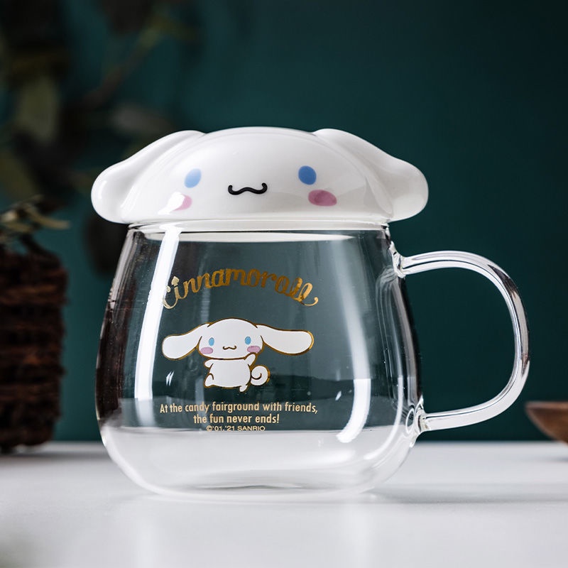 Cốc Thủy Tinh Uống Nước Có Nắp In Hình Hello Kitty Đáng Yêu Thời Trang 2022 8.18