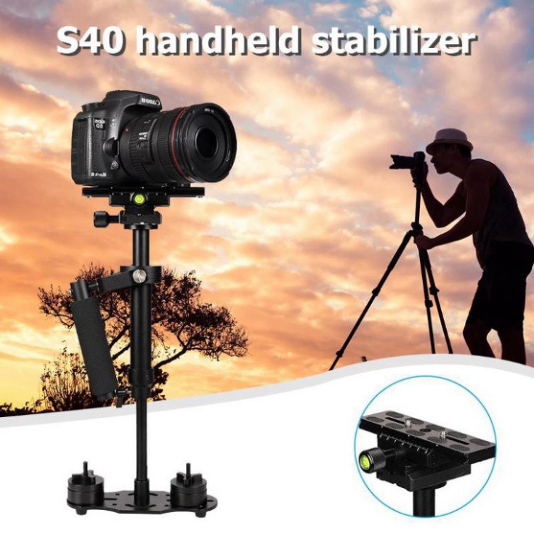 XẢ HẾT KHO Tay cầm chống rung cơ gimbal cơ S40 chống rung -Stabilizer Steadicam cho camera hành trình, hành động, điện t