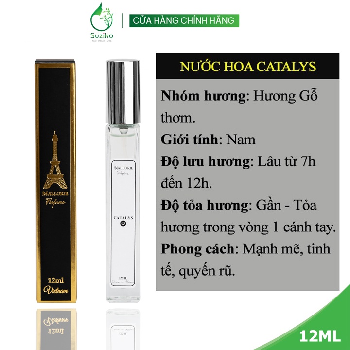 Nước hoa mini nam, nữ SUZIKO ngọt ngào, gợi cảm dạng xịt tiện lợi 10ml