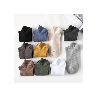 Set 10 đôi tất vớ nam cổ ngắn sắc màu, tất đi giày lười