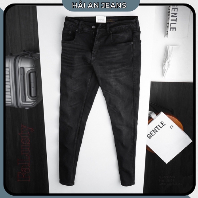 Quần Jean nam cao cấp 02 màu đen xám - ống ôm co gianr | BigBuy360 - bigbuy360.vn