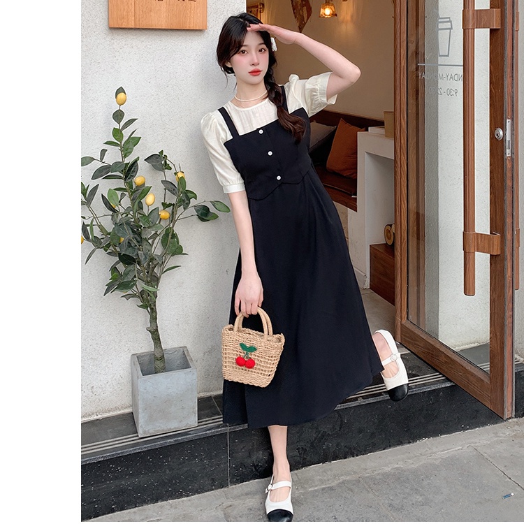 Đầm Chữ A Giả Hai Lớp Thời Trang Mùa Hè Cho Nữ