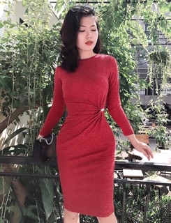 Váy len xoắn bụng