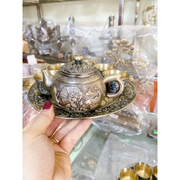 Bộ ấm con cá 6 chén bộ uống trà hàng ngày phong thủy