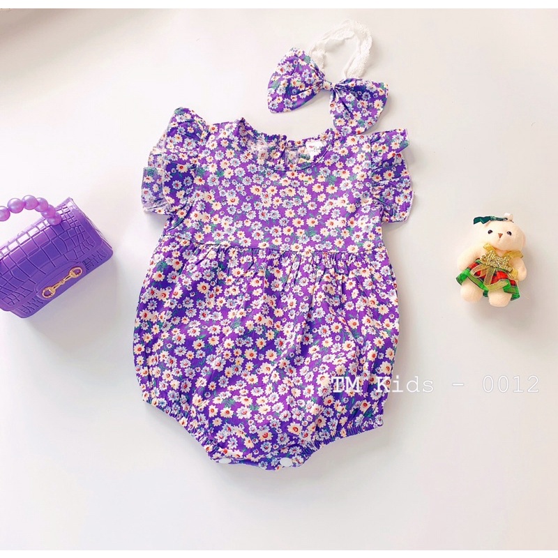 Body chip bé gái, body cho bé kèm nơ siêu xinh, body hè hoa nhí đáng yêu