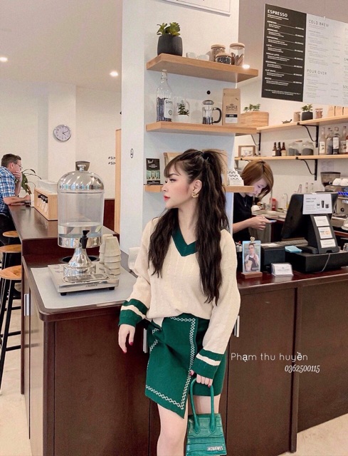 SET LEN MĨX CHÂN VÁY XANH CỰC HOT