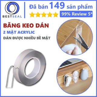 5 Mét Miếng Dán Siêu Dính, Keo 2 Mặt Đa Năng Trong Suốt